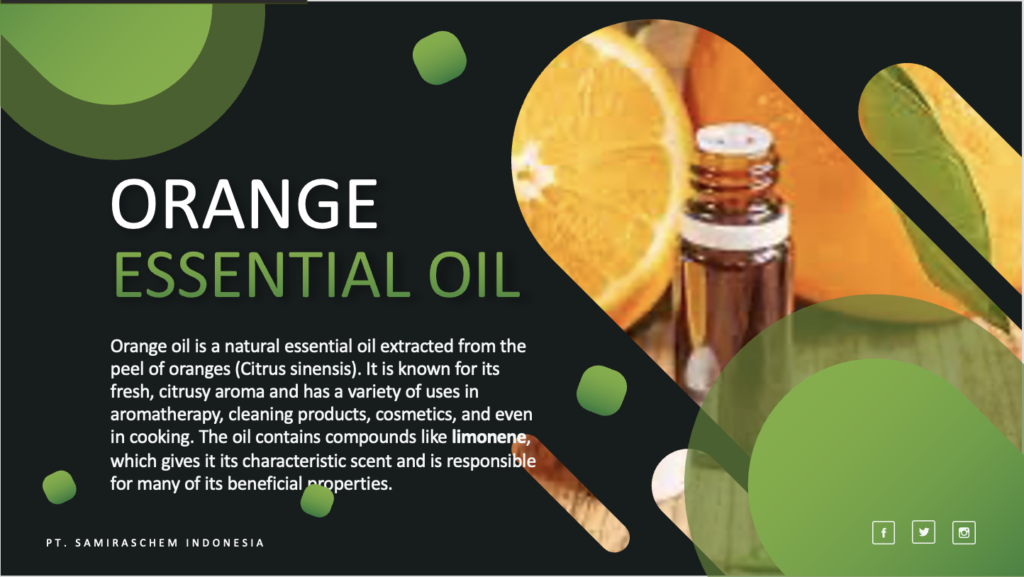 Orange oil in poop